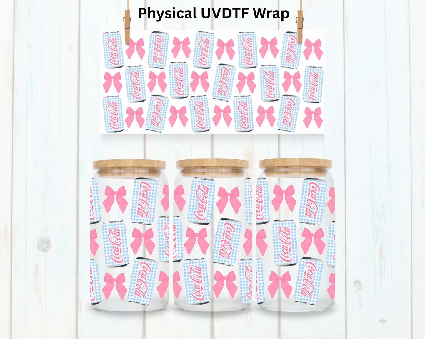 Checkered Coquette Cola Canned Soda - 16 oz / 20 oz Libby UV DTF