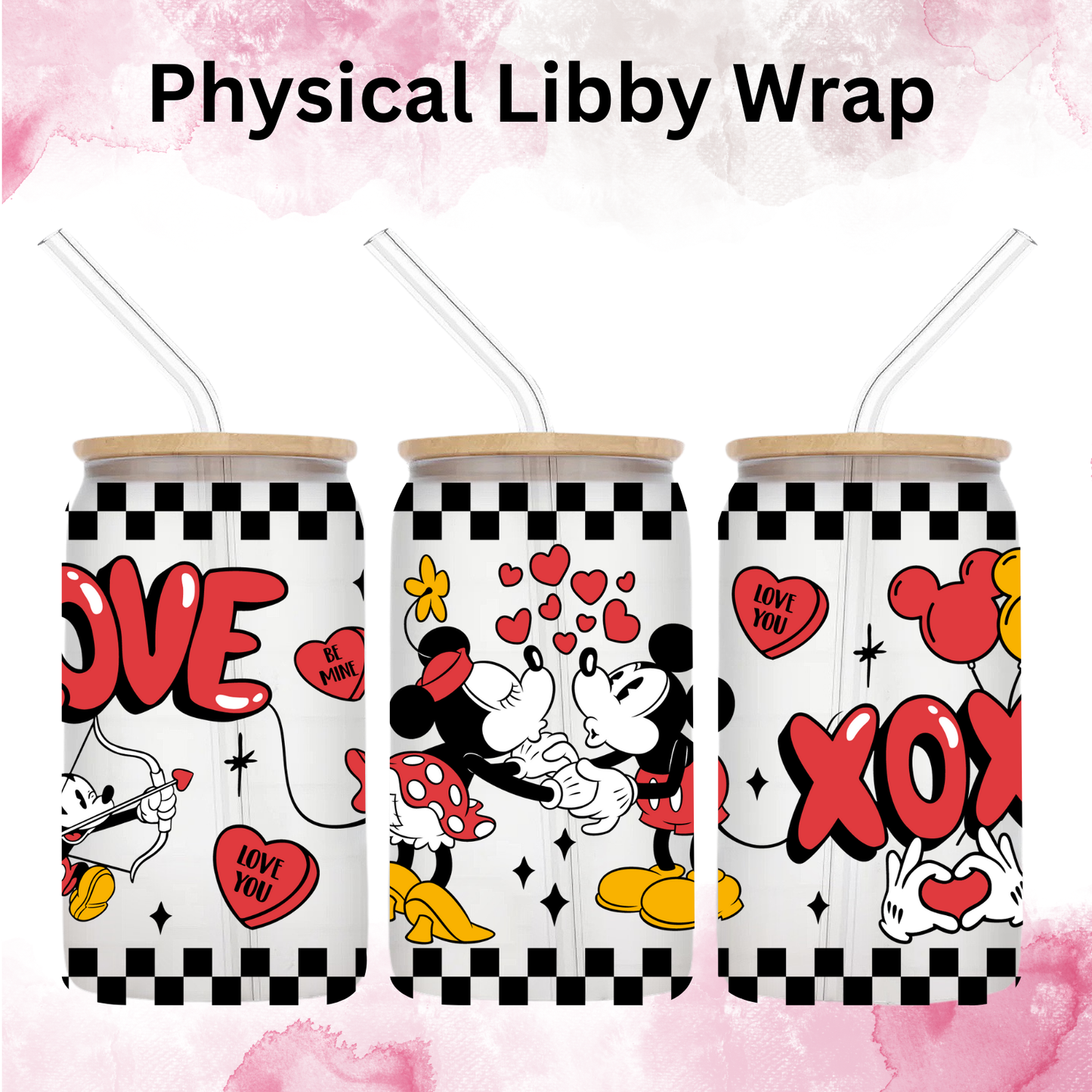Valentines Day XOXO Mouse Couple - 16 oz / 20 oz Libby UV DTF