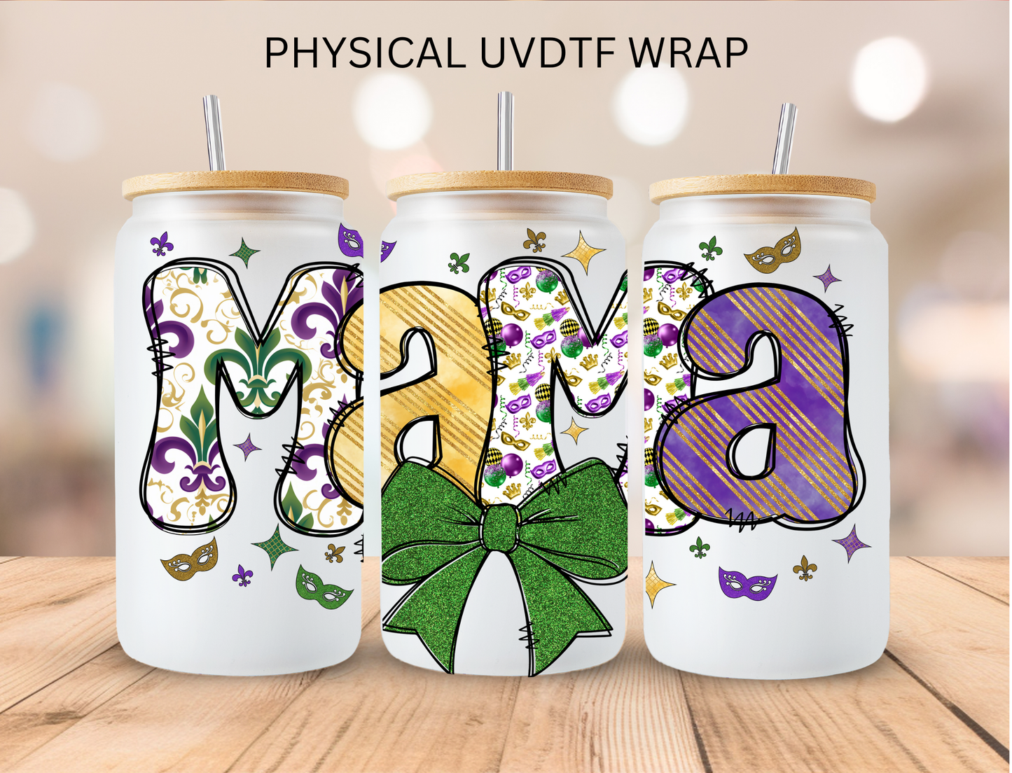 Madi Gras Mama - 16 oz / 20 oz Libby UV DTF