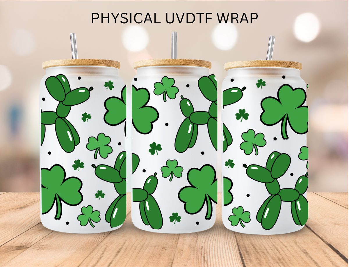 St' Patrick's Balloon Dogs - 16 oz / 20 oz Libby UV DTF