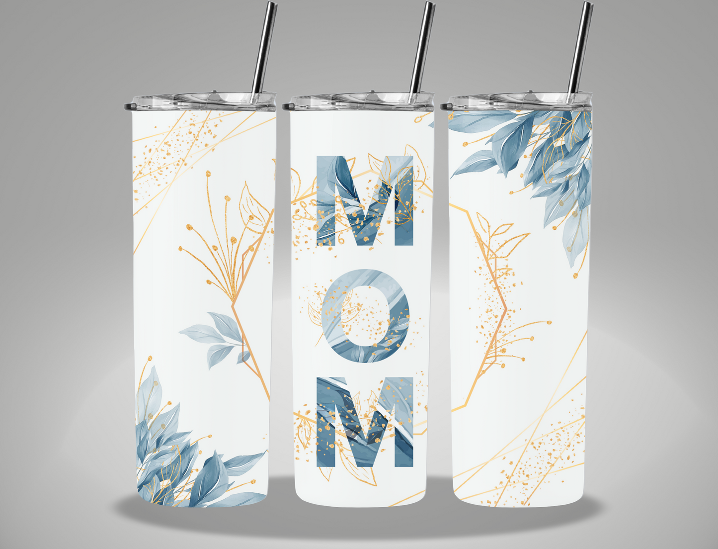 Blue Mother's Day Mom - 20oz Skinny Tumbler Wrap