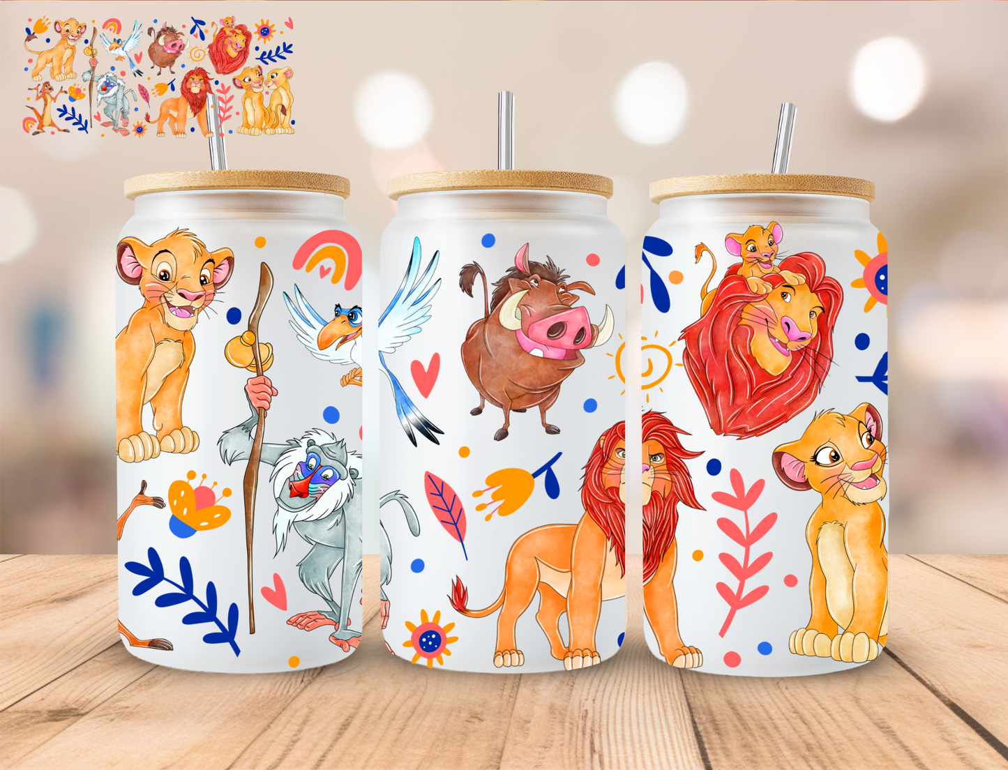 Lion Leader - 16 oz / 20 oz Libby UV DTF Wrap