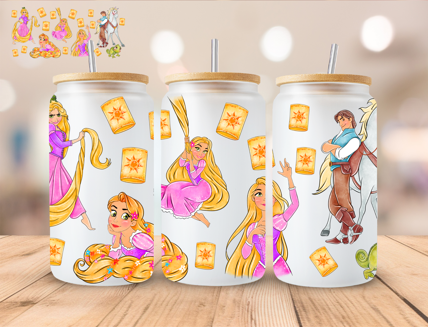 Frying Pan Princess - 16 oz / 20 oz Libby UV DTF Wrap