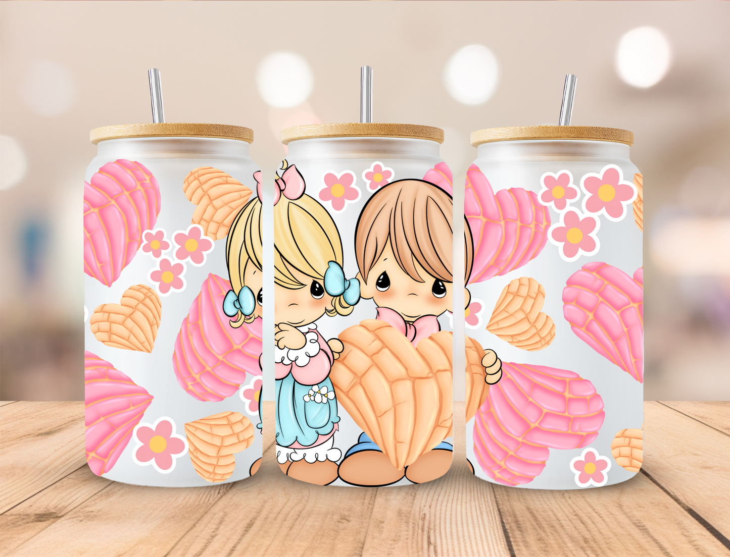 Valentine's Concha Couple - 16 oz / 20 oz Libby UV DTF Wrap