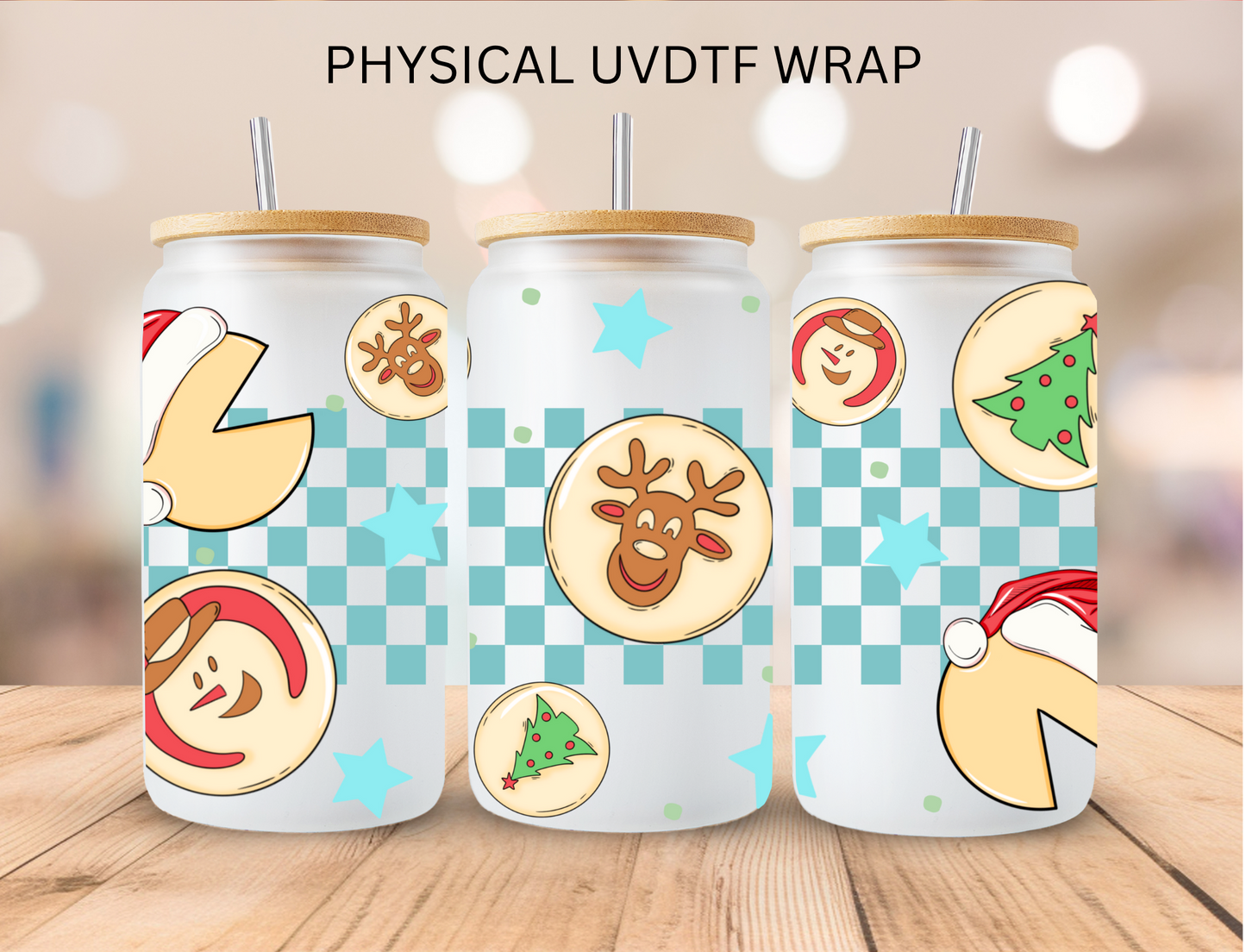 Christmas Print Cookies - 16 oz / 20 oz Libby UV DTF Wrap