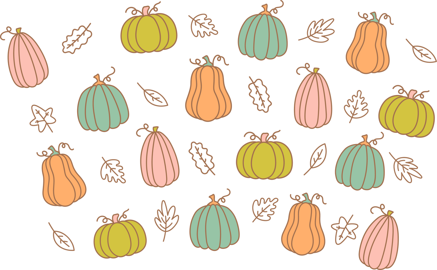 Fall Pumpkins - 24 Oz Cold Cup NO HOLE Permanent Vinyl Wrap