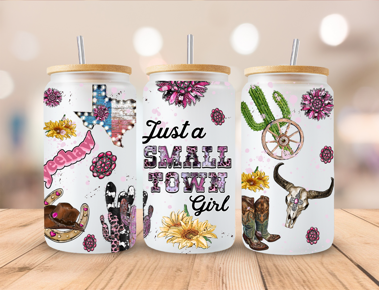 Country Just A Small Town Girl - Libby UV DTF Wrap EXCLUSIVE DESIGNED