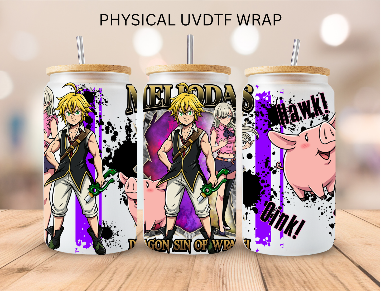 Dragon Sin Of Wrath - 16 oz / 20 oz Libby UV DTF Wrap