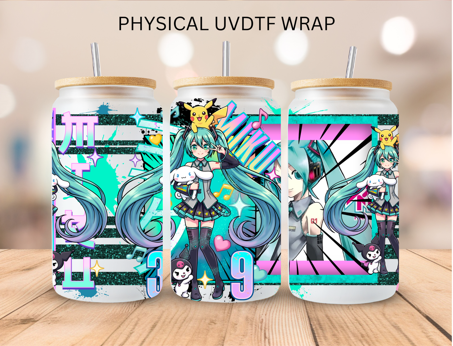 Anime Girl - 16 oz / 20 oz Libby UV DTF Wrap