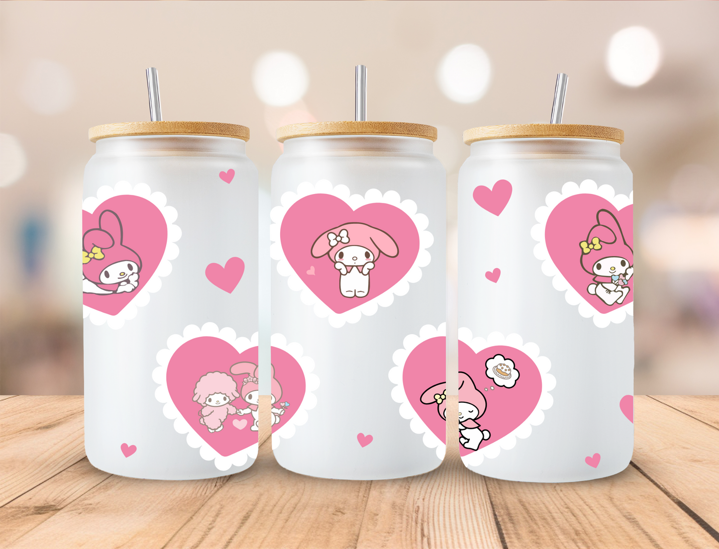 My Melody Ruffled Hearts - Libby UV DTF Wrap EXCLUSIVE DESIGNED