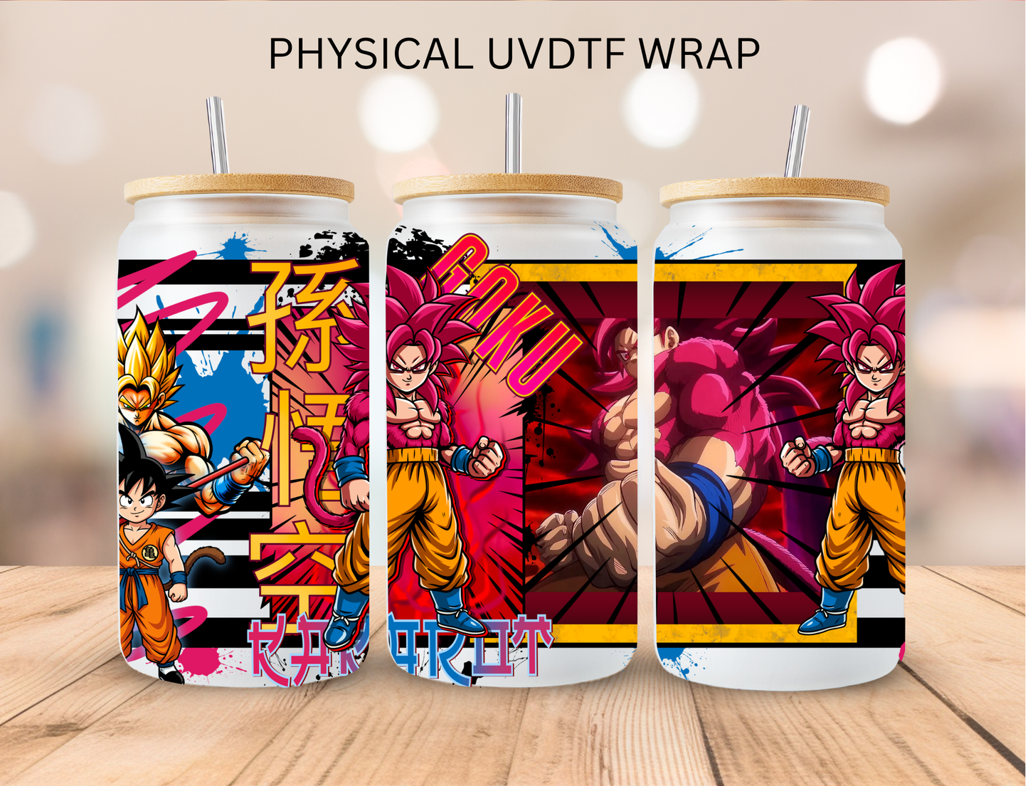 Goku - 16 oz / 20 oz Libby UV DTF Wrap