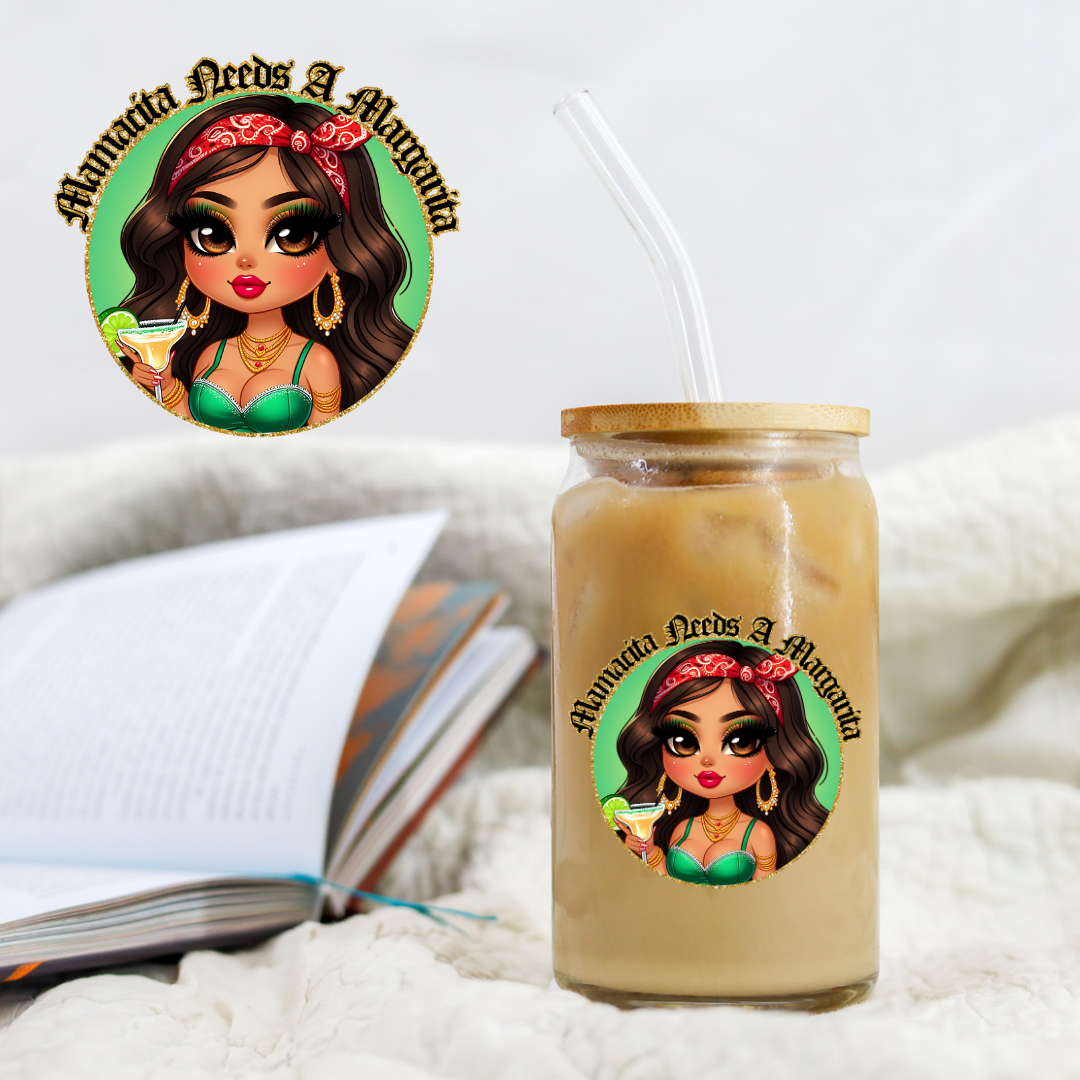 Chicano Green Margarita - UV DTF Libby Decal