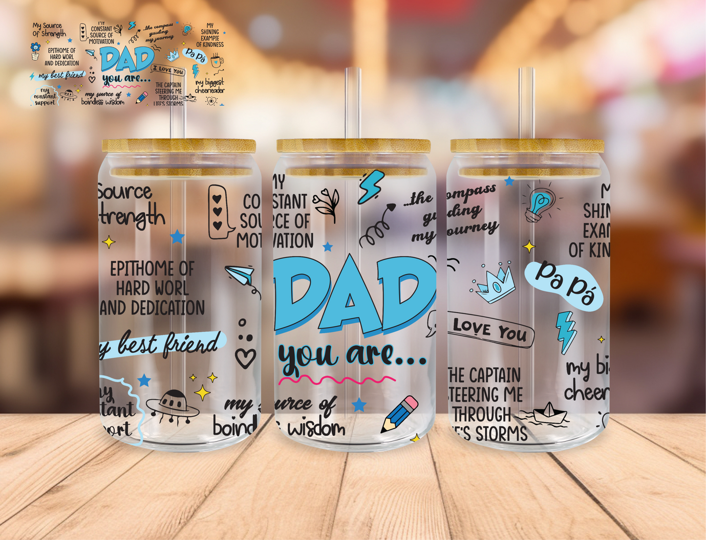Dad You Are - 16 oz / 20 oz Libby UV DTF Wrap