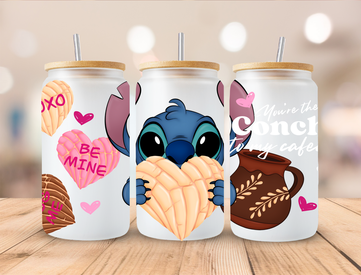 Valentine's Alien Concha - 16 oz / 20 oz Libby UV DTF Wrap