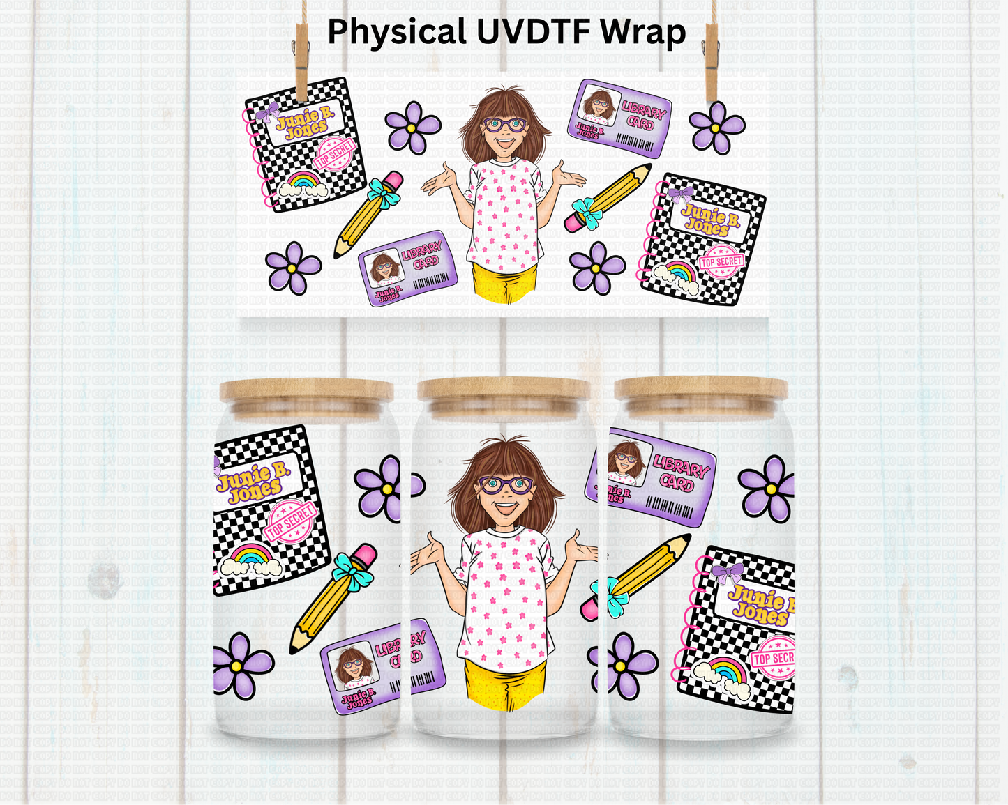 Junie B Notebook - 16 oz / 20 oz Libby UV DTF