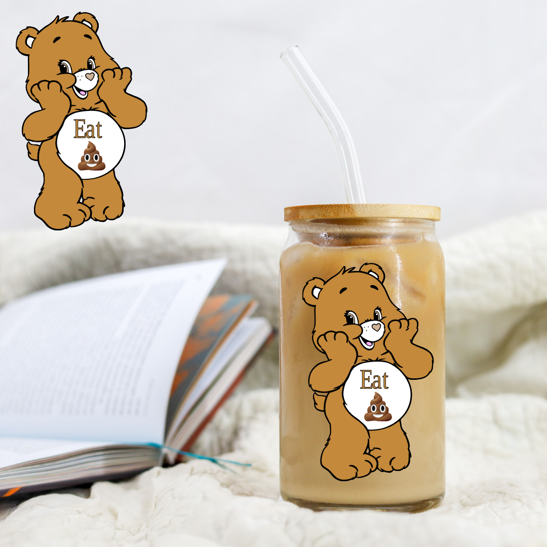 Swear Bears Eat Crap Brown Bear Mean Bear Decal - UVDTF decal