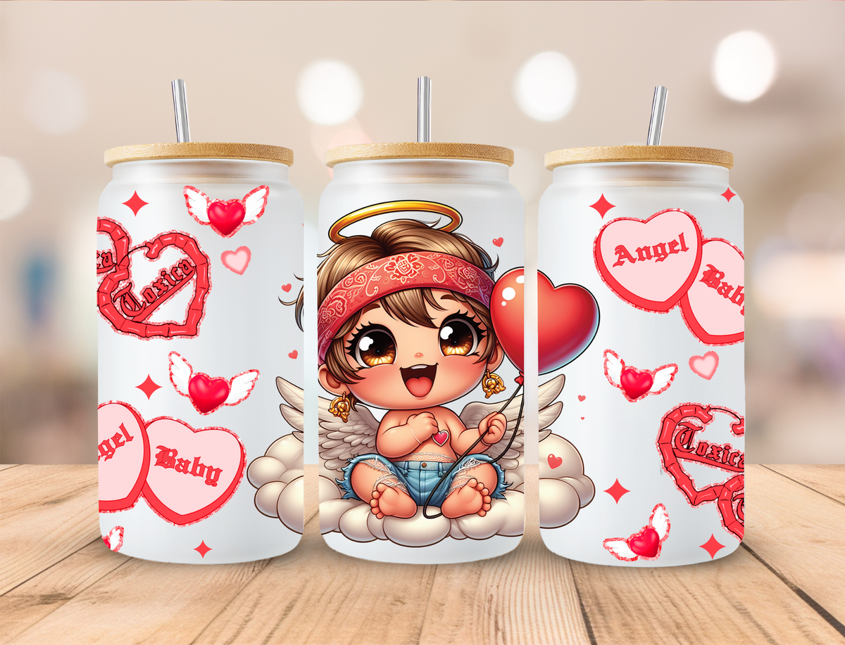 Angel Babies Red - 16 oz / 20 oz Libby UV DTF Wrap