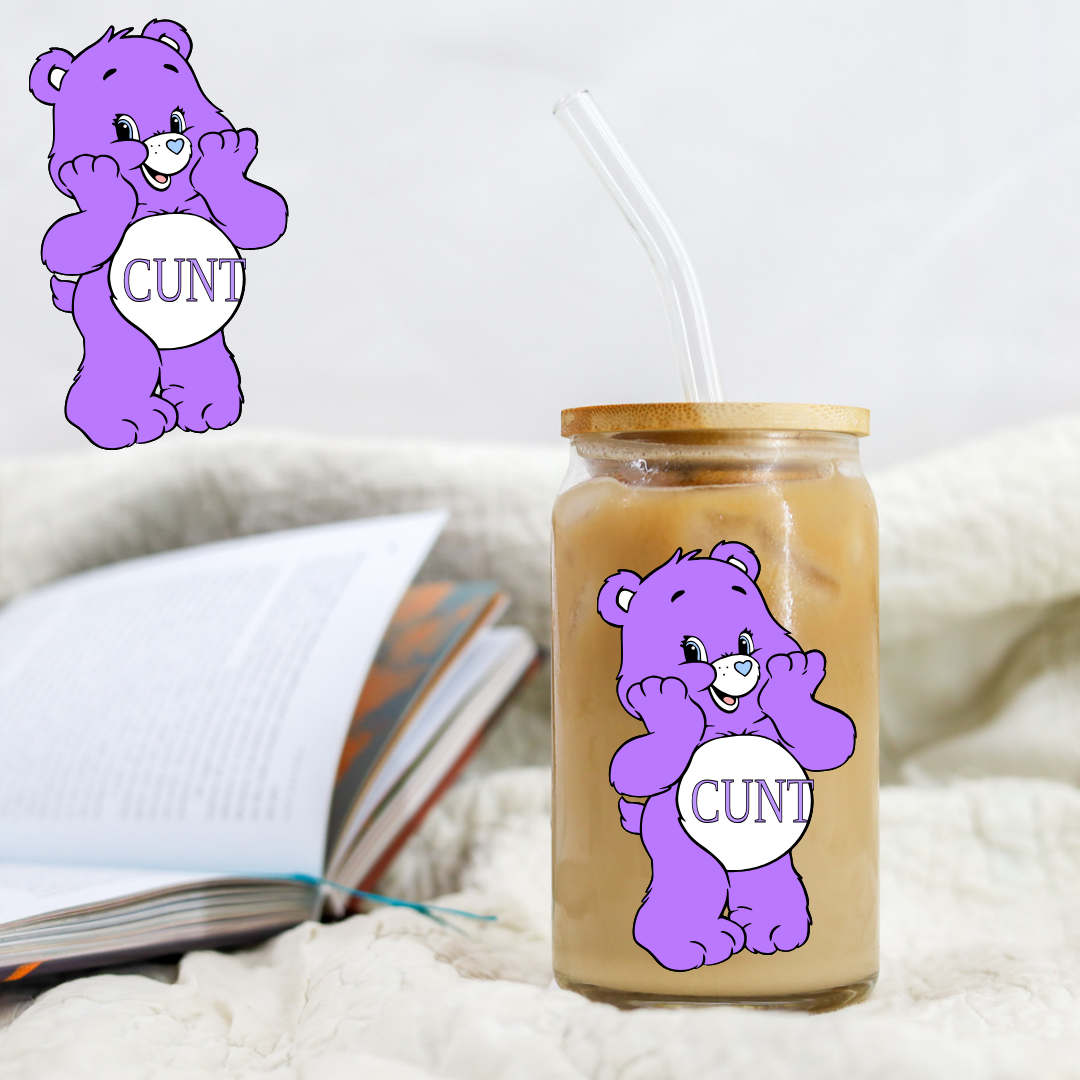 Swear Bears C*** Purple Bear Mean Bear Decal - UVDTF decal