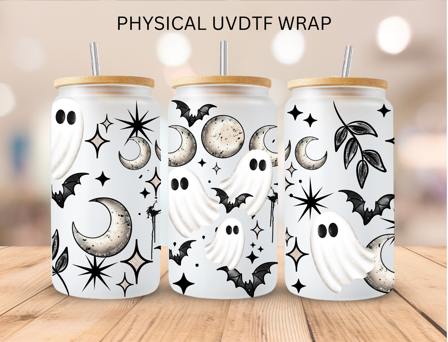 Halloween Ghosts - 16 oz / 20 oz Libby UV DTF Wrap