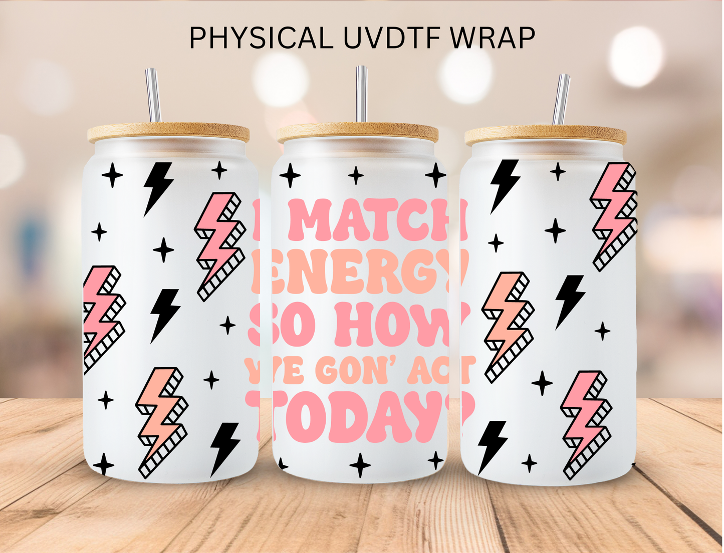 Match Energy Bolts - 16 oz / 20 oz Libby UV DTF