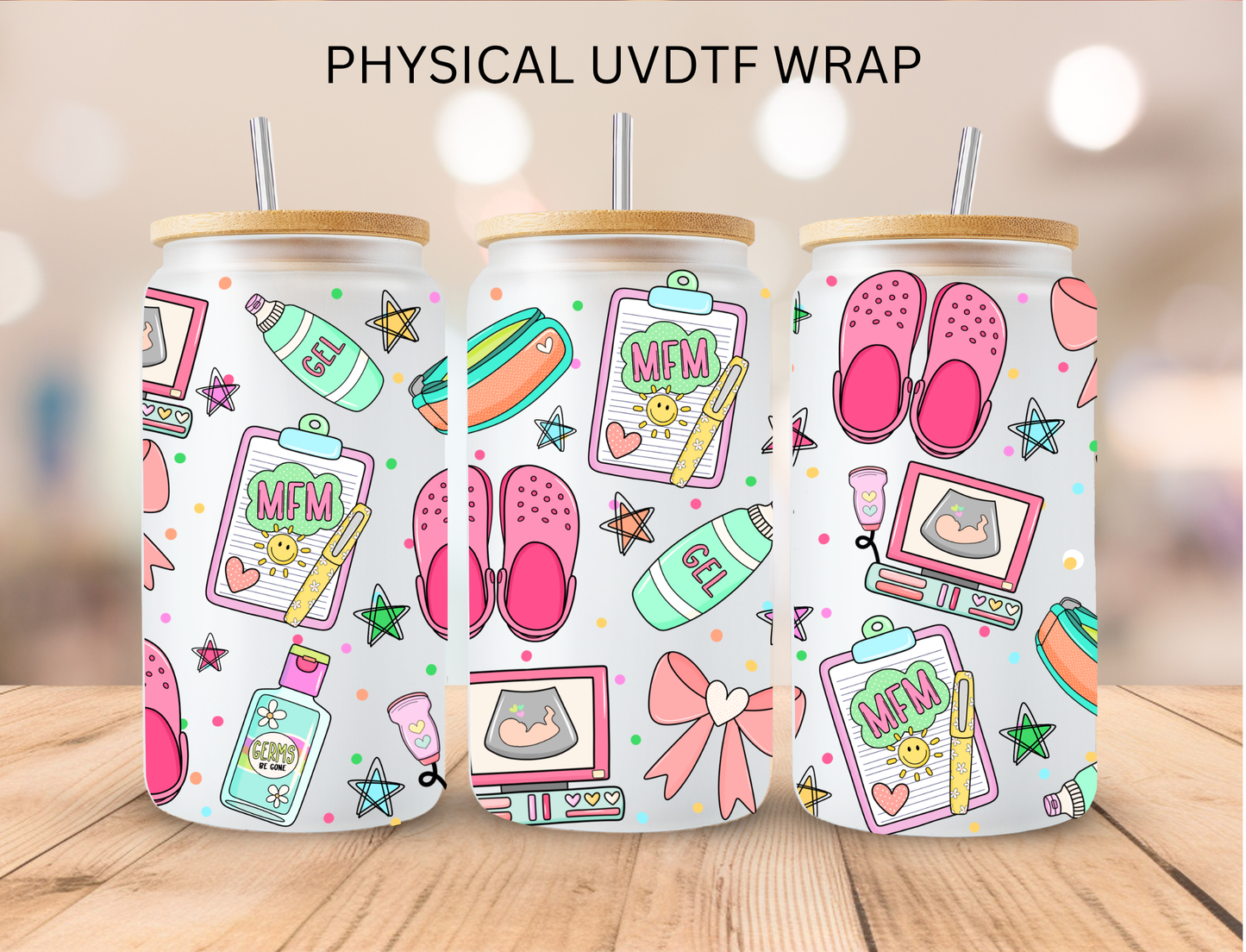 Ultrasound Tech Aesthetic - 16 oz / 20 oz Libby UV DTF Wrap