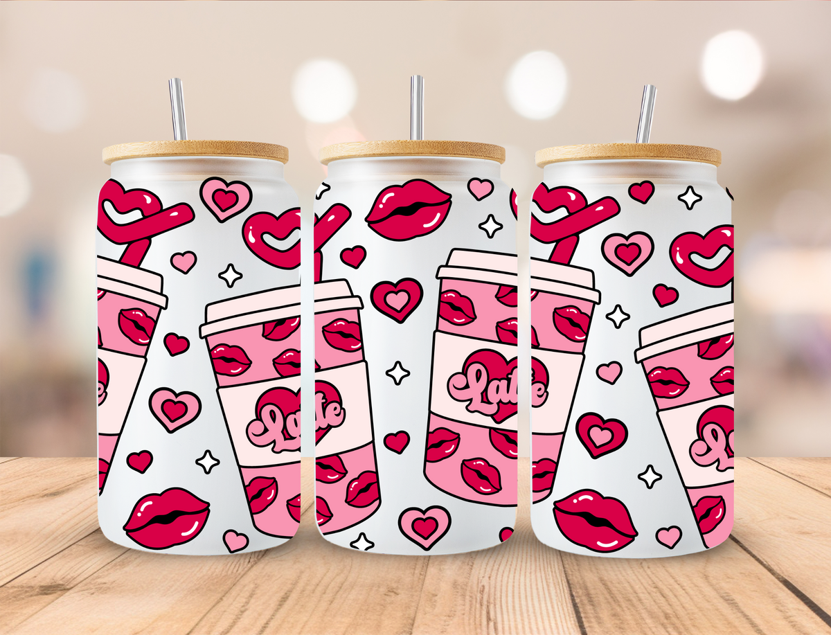 Valentine's Coffee - 16 oz Libby UV DTF Wrap