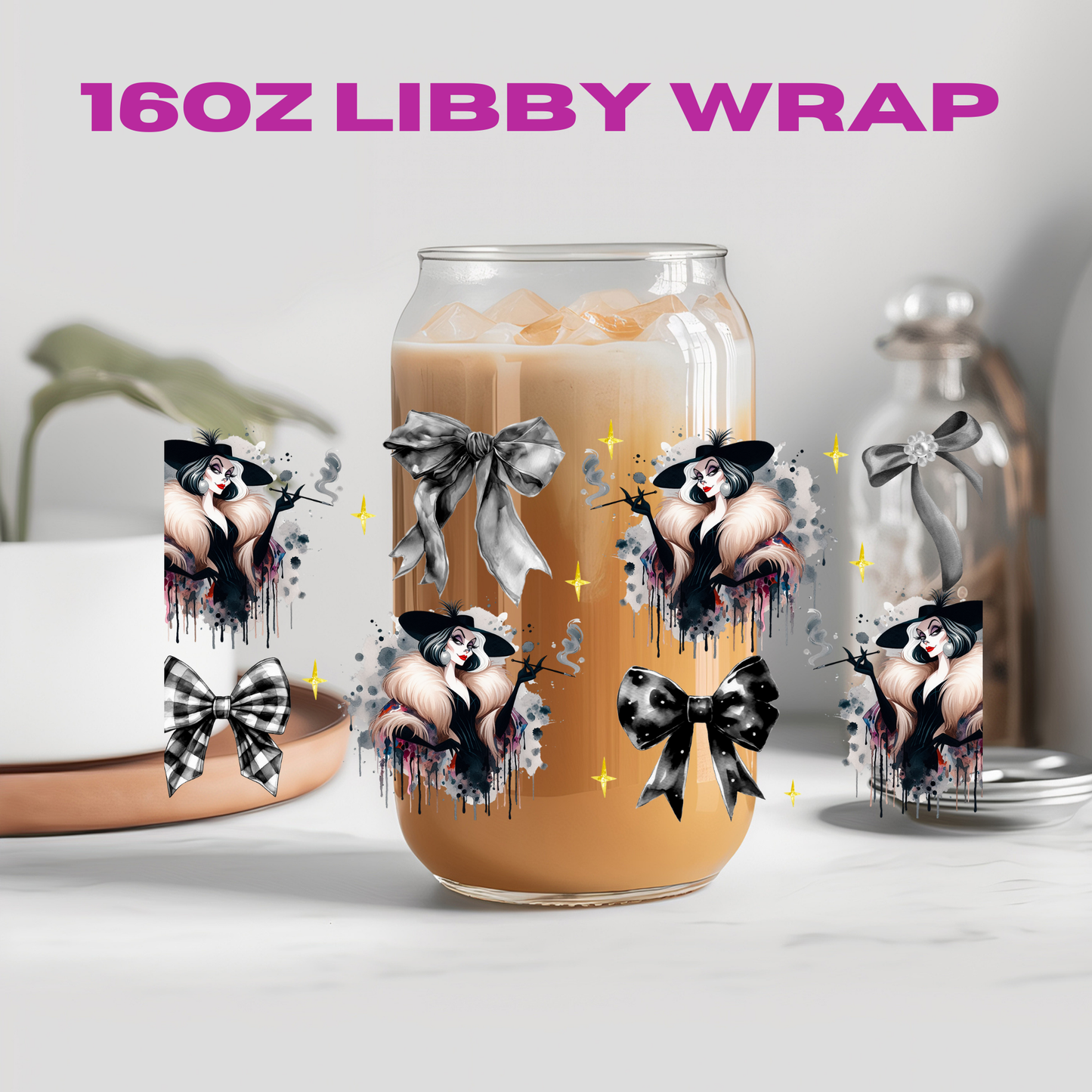 Coquette Character Collection - 16 oz / 20 oz Libby UV DTF Wrap