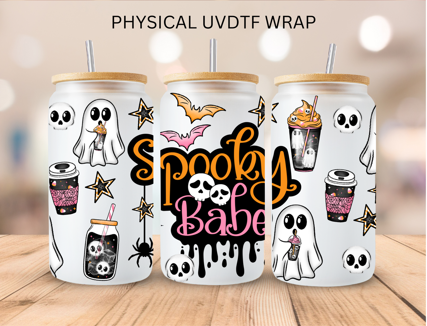 Spooky Babe - 16 oz / 20 oz Libby UV DTF Wrap