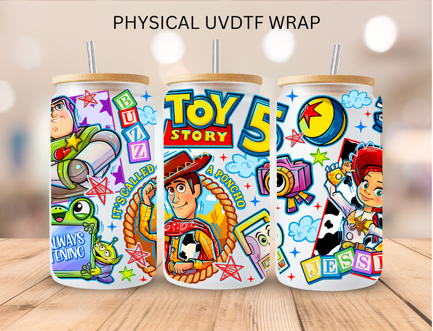 Toy Friends 5 - 16 oz / 20 oz Libby UV DTF Wrap