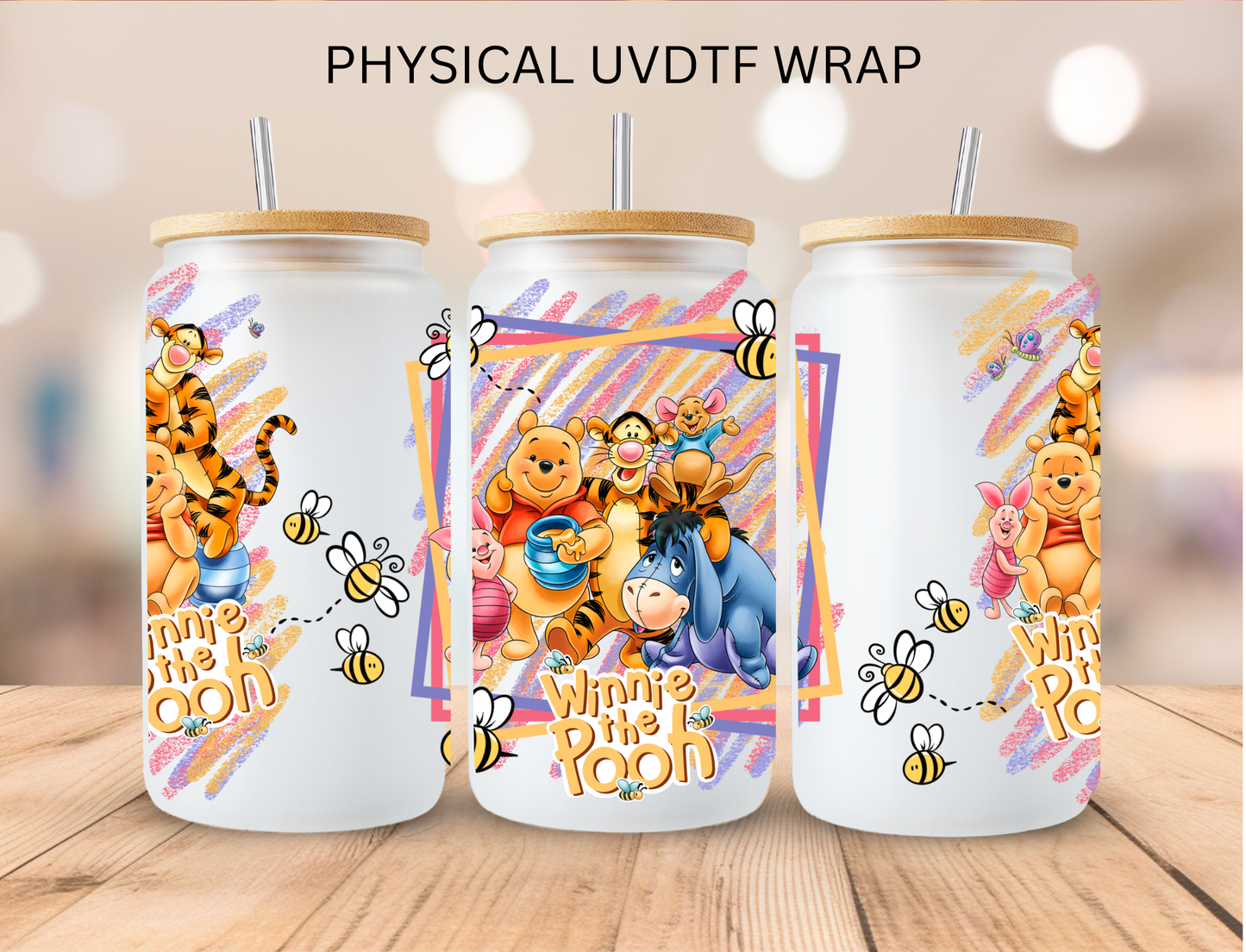 Pastel Pooh And Friends - 16 oz / 20 oz Libby UV DTF