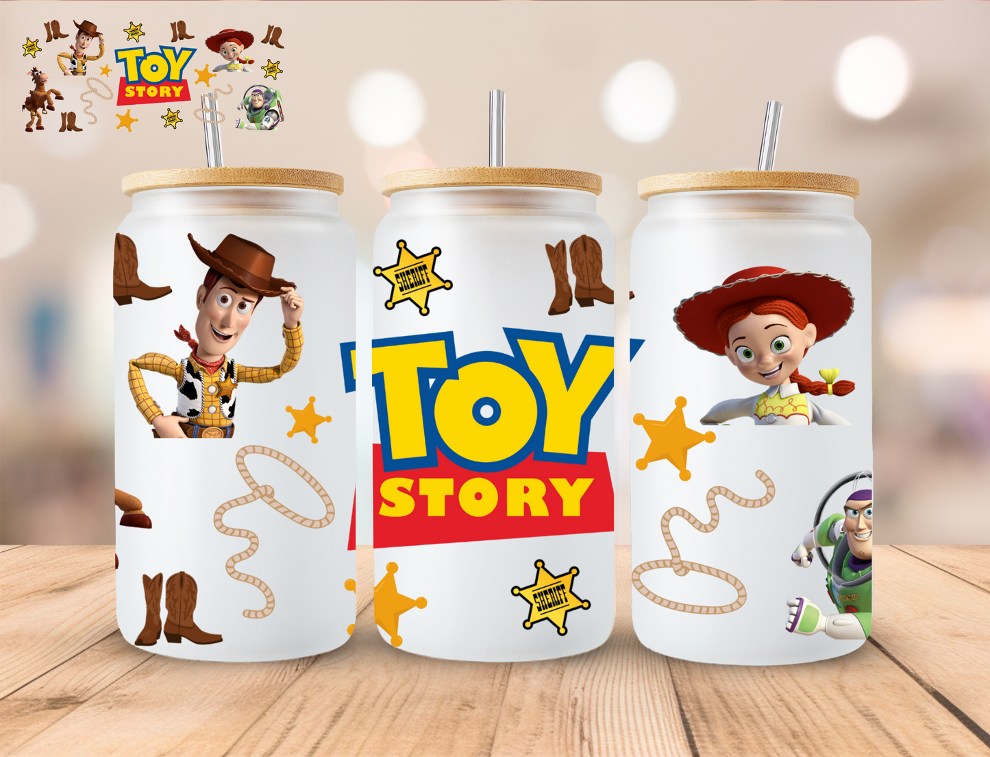 Toy Characters - 16 oz / 20 oz Libby UV DTF Wrap