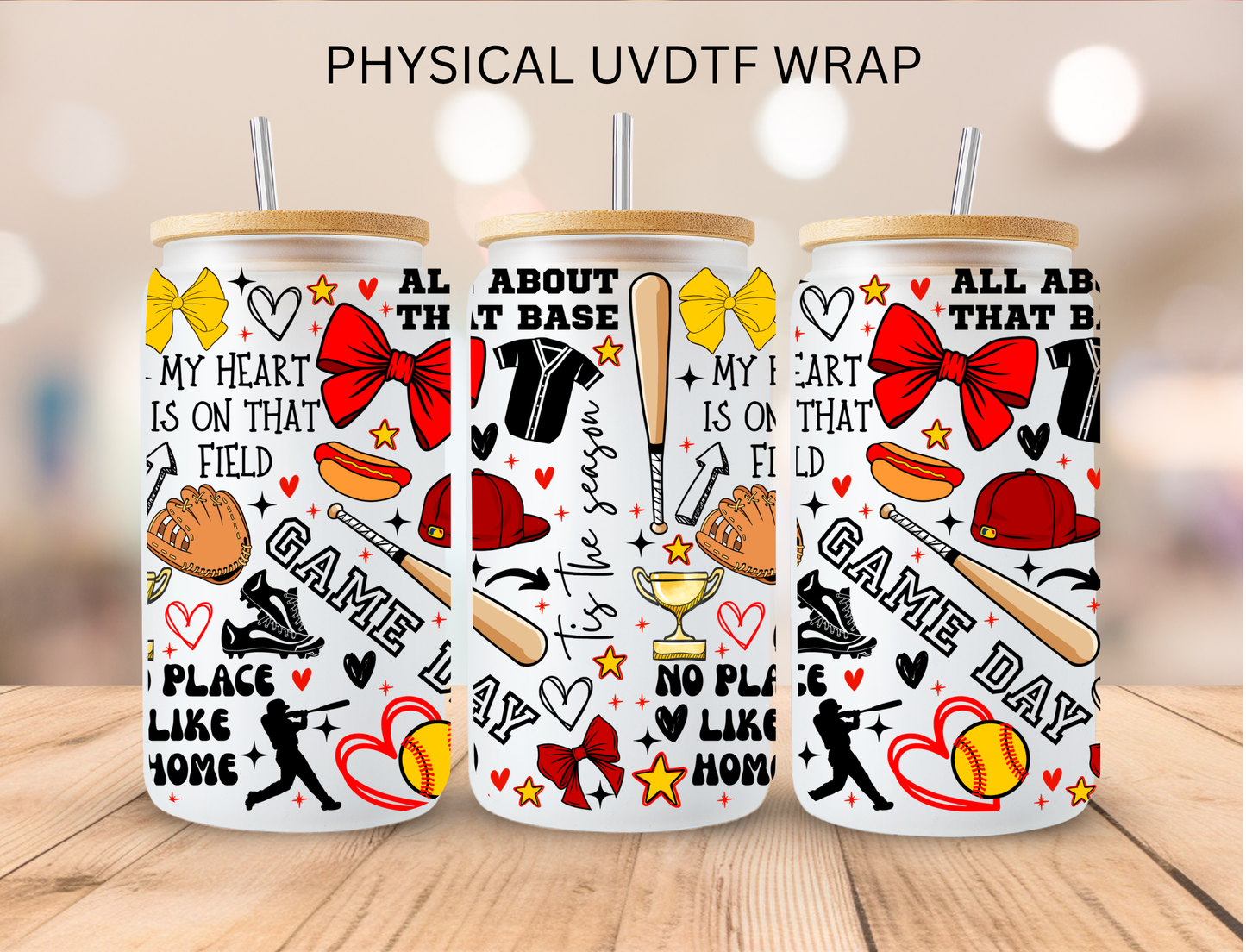Yellow Game Day - 16 oz / 20 oz Libby UV DTF Wrap