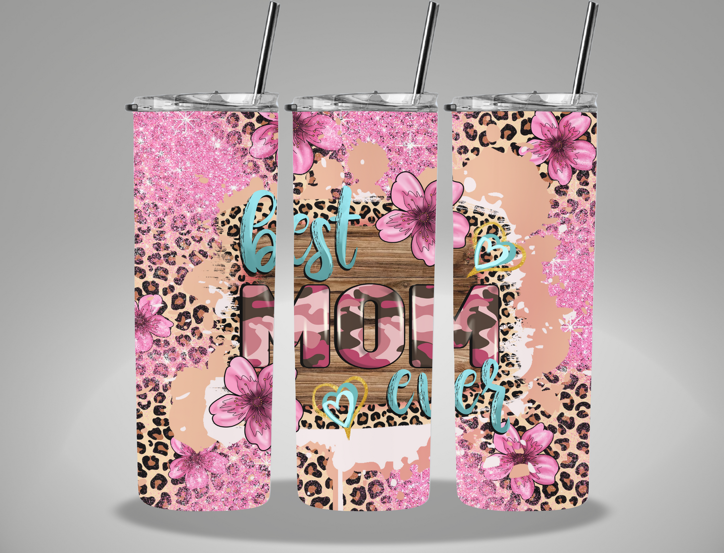 Mother's Day Best Mom Ever - 20oz Skinny Tumbler Wrap