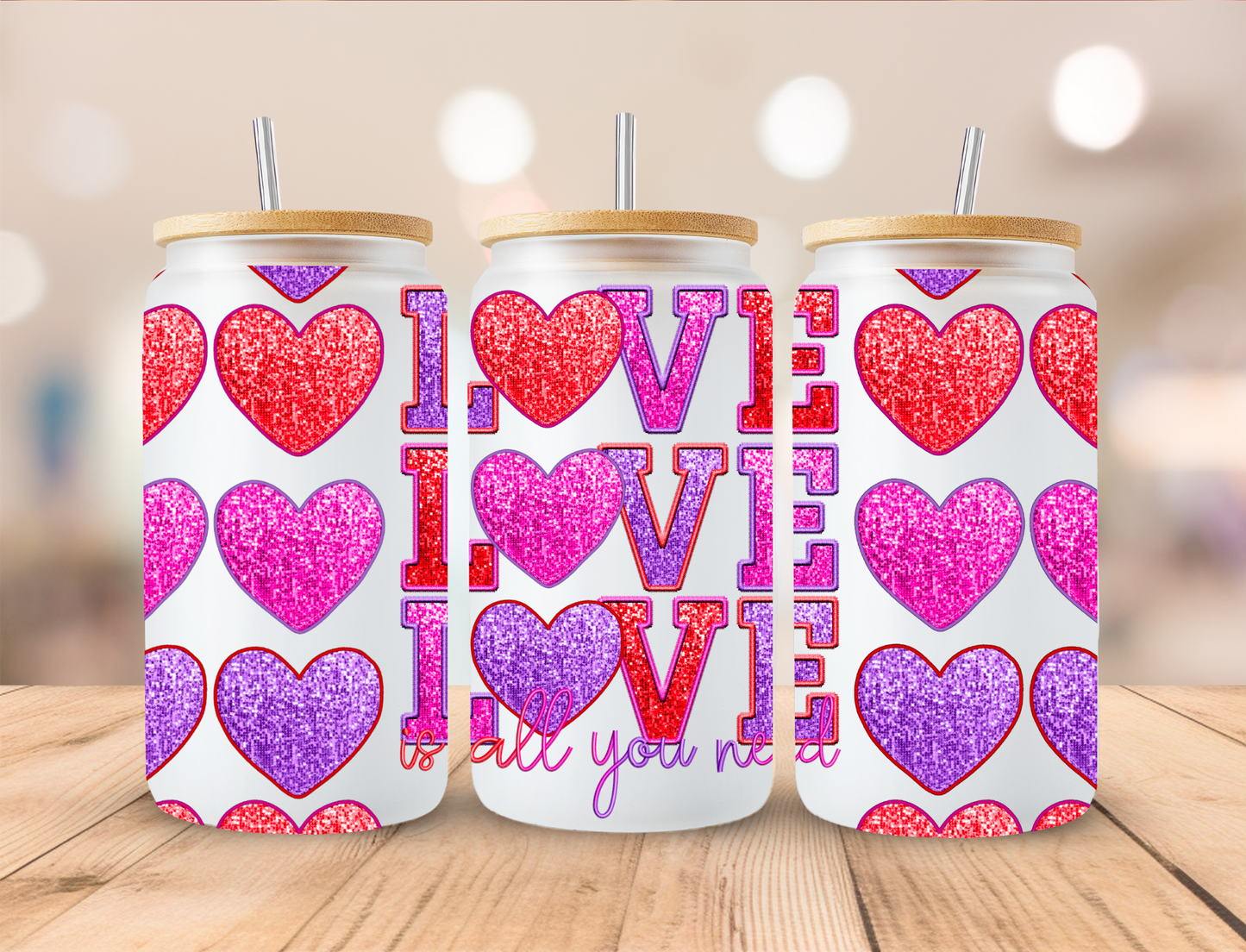 Valentine Love is All I Need - Libby UV DTF Wrap EXCLUSIVE DESIGNED