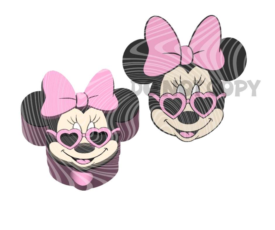 Pink Bow Mouse Head - 3D Printed Straw Topper