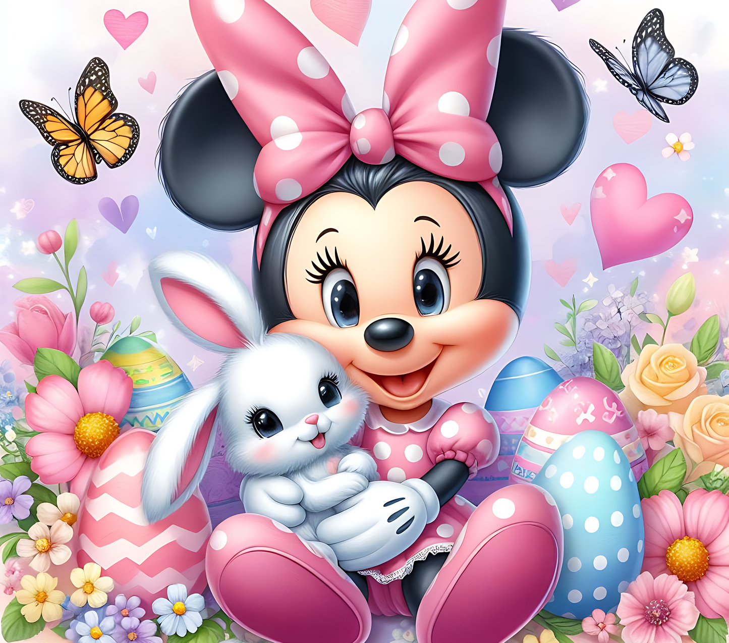 Easter Print Girl Mouse Bunny - 20 Oz Straight Sublimation Transfer