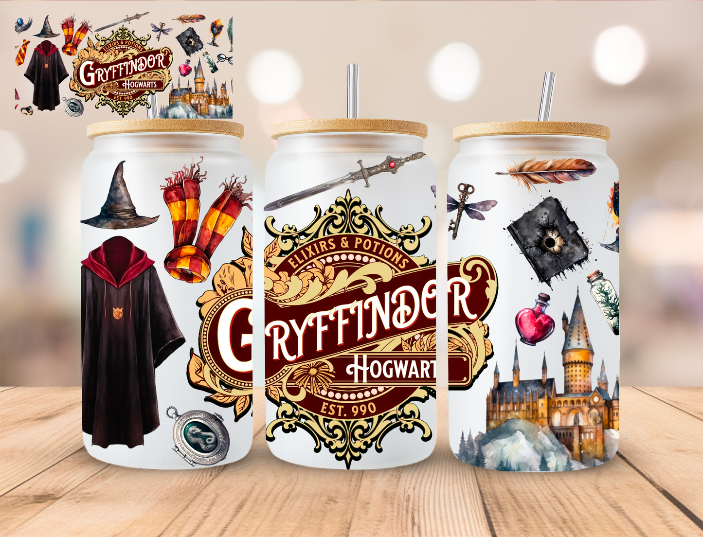 Red Wizard House - 16 oz / 20 oz Libby UV DTF Wrap