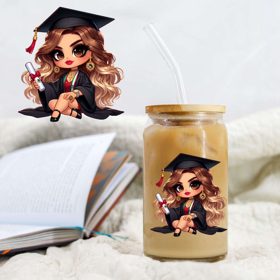 Chicano Graduation Ombre Hair - UV DTF Libby Decal