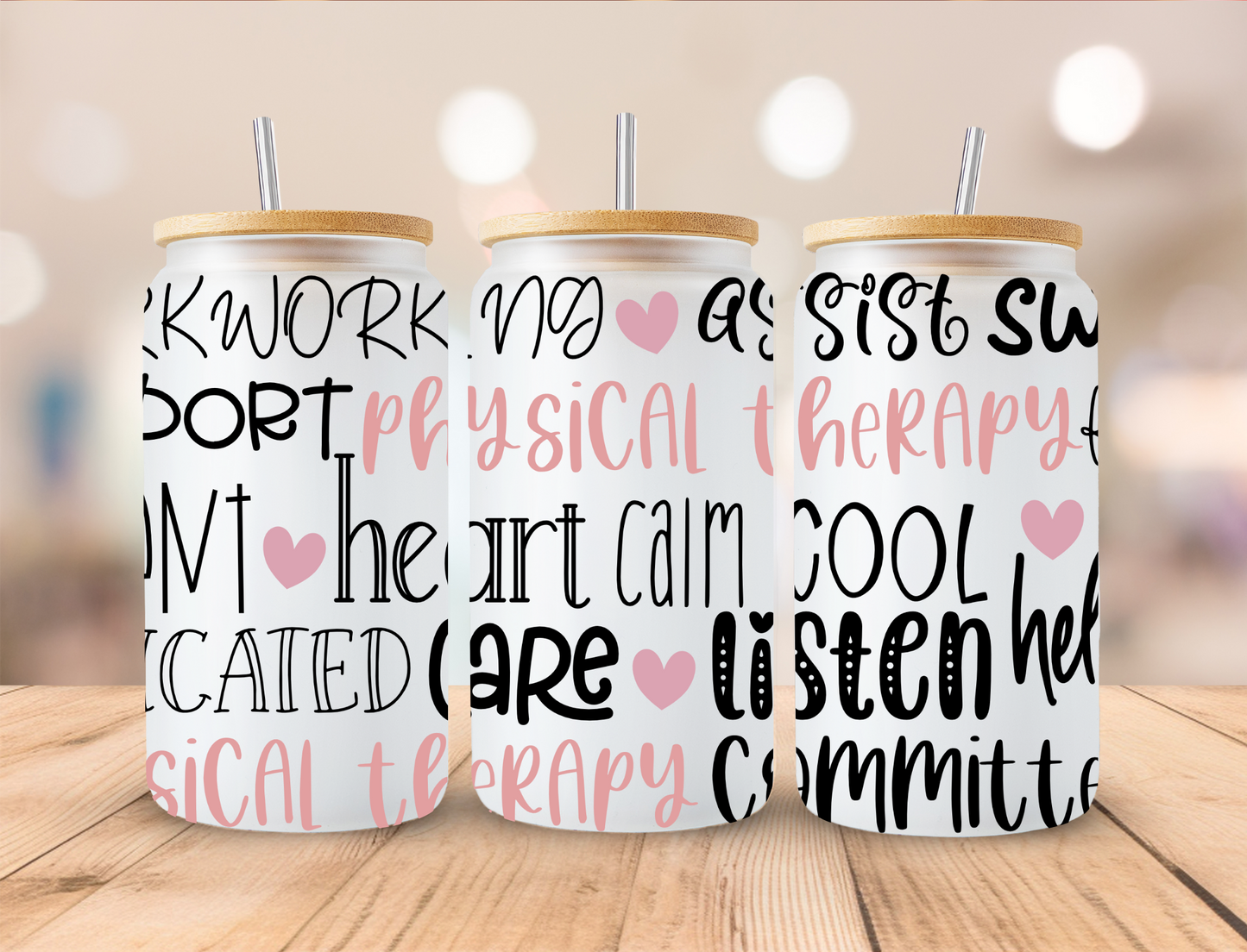 Physical Therapy - 16 oz Libby UV DTF Wrap