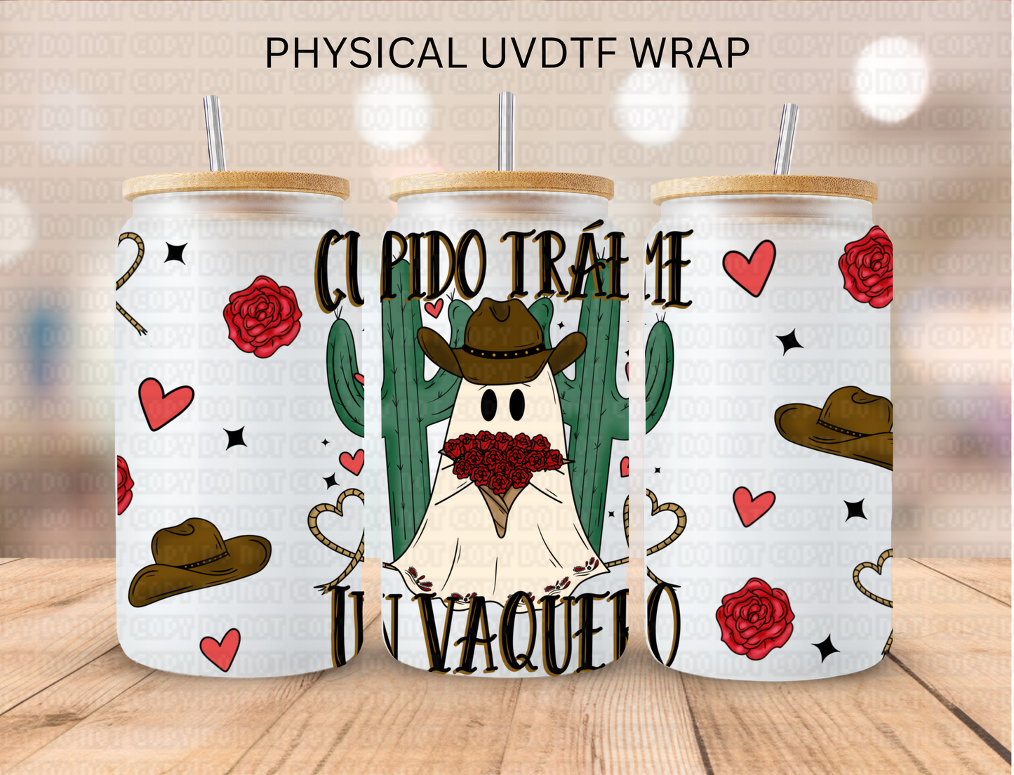 Valentines Chicano Ghost - 16 oz / 20 oz Libby UV DTF