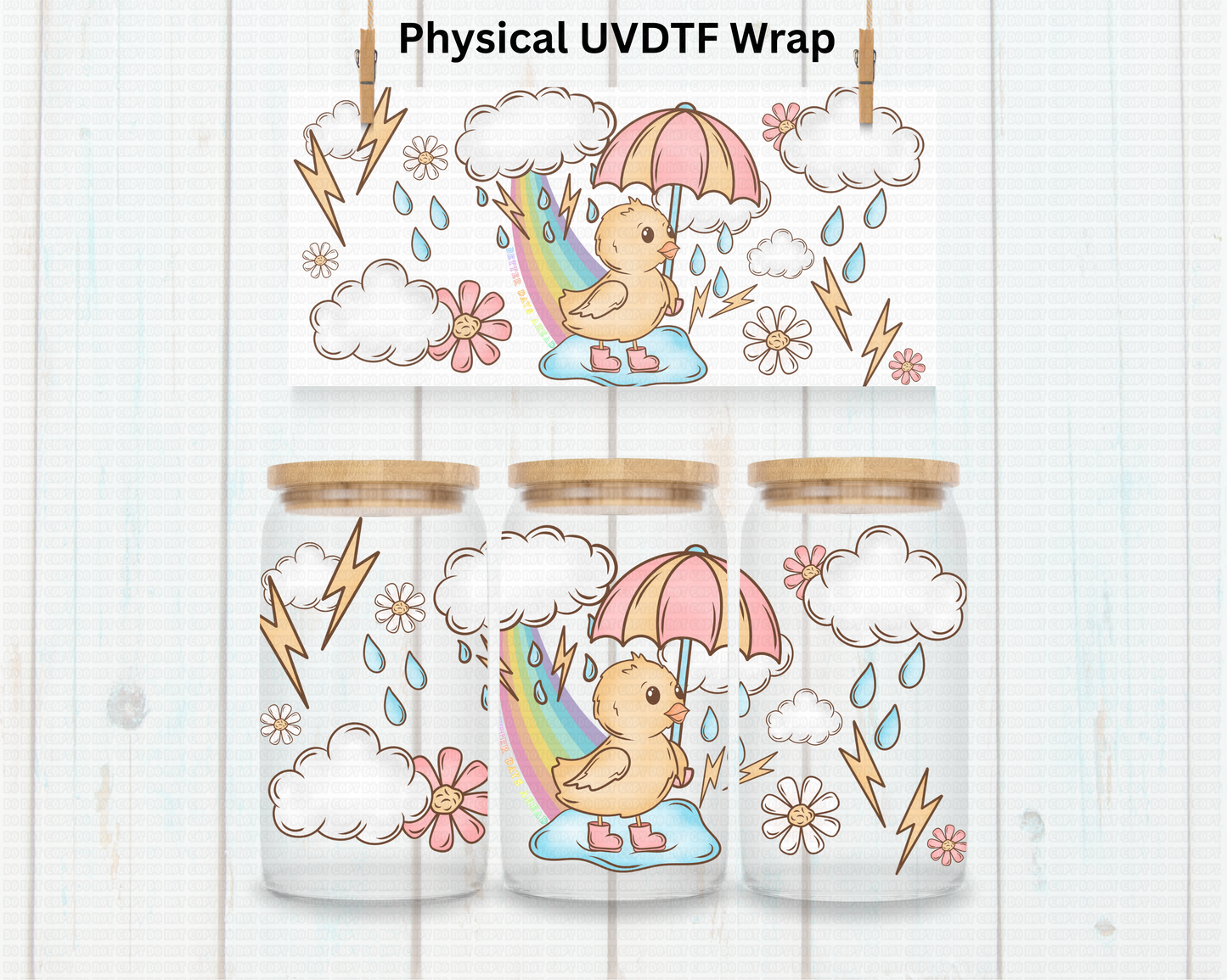 Spring Rainy Day Ducks - 16 oz / 20 oz Libby UV DTF