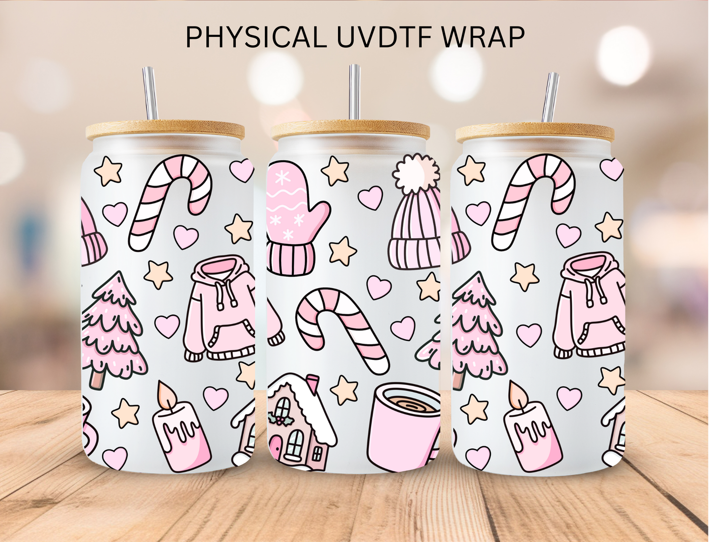 Pink Cozy Winter - 16 oz / 20 oz Libby UV DTF