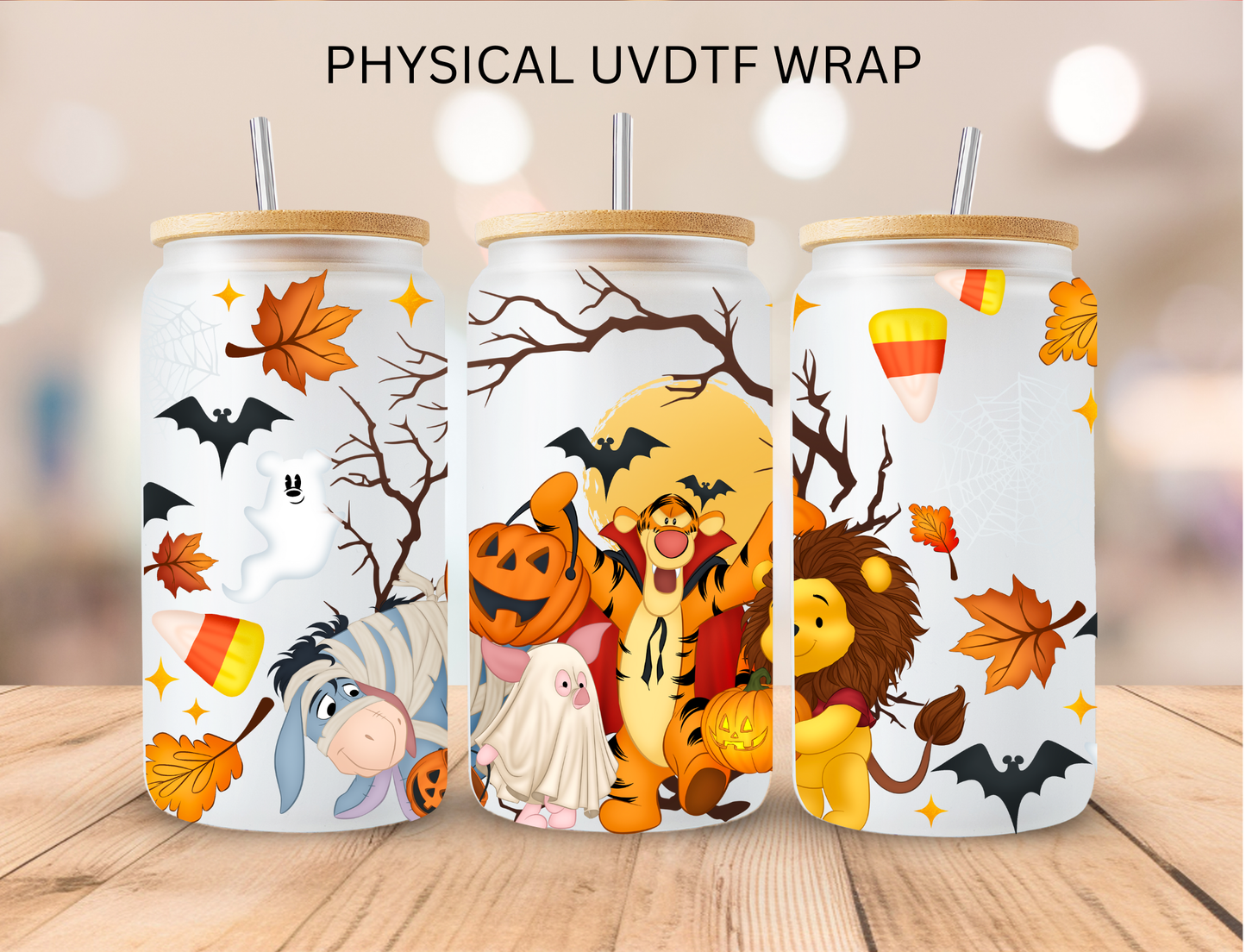 Halloween Poo And Friends Candy - 16 oz / 20 oz Libby UV DTF Wrap