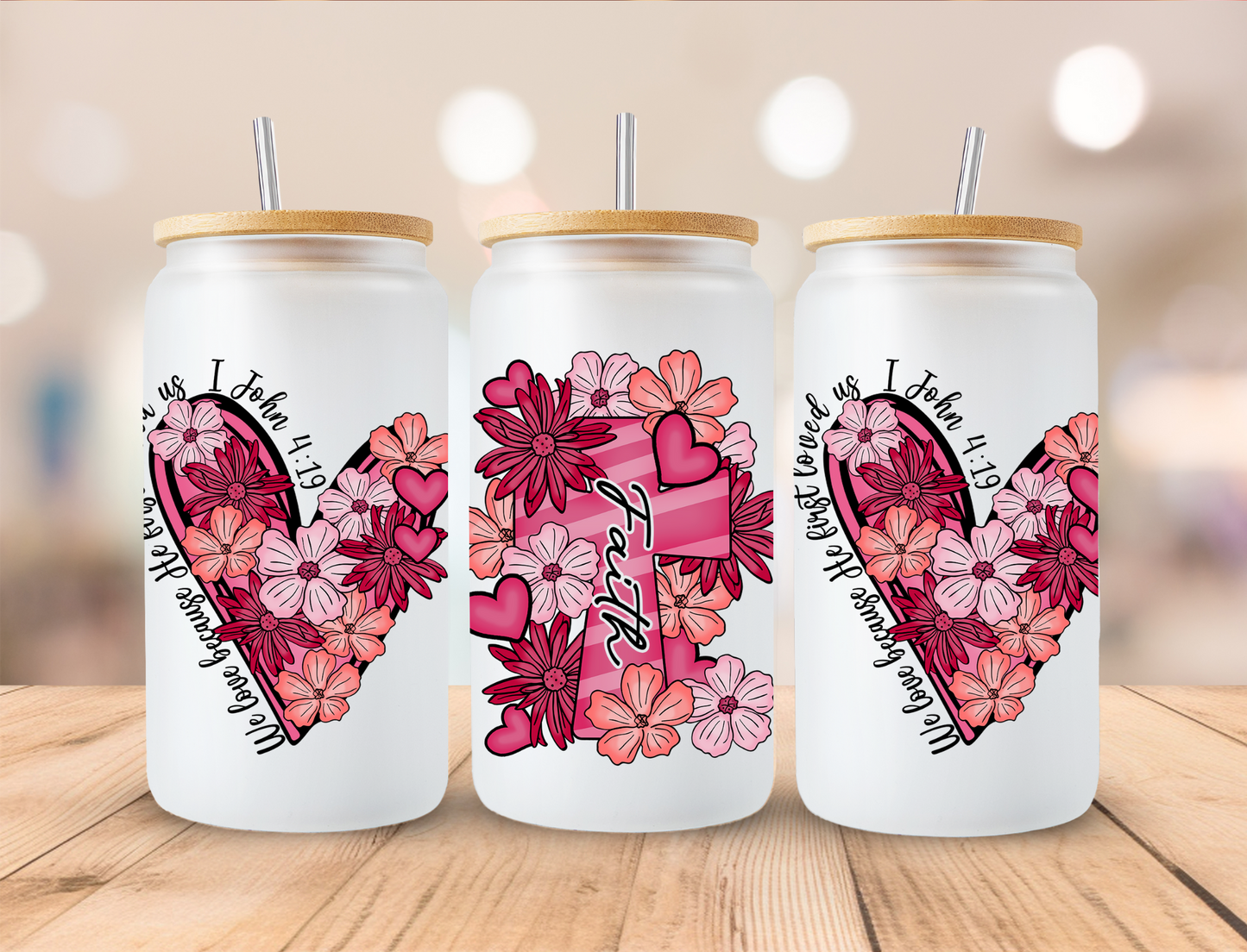 Valentine's Faith - 16 oz / 20 oz Libby UV DTF Wrap