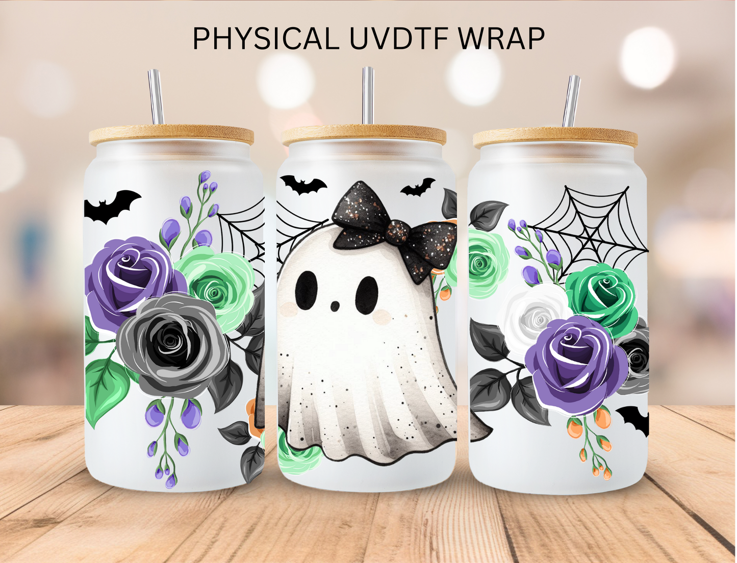 Halloween Female Ghost - 16 oz / 20 oz Libby UV DTF Wrap