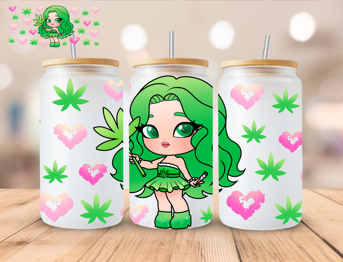 420 Girl - 16 oz / 20 oz Libby UV DTF Wrap