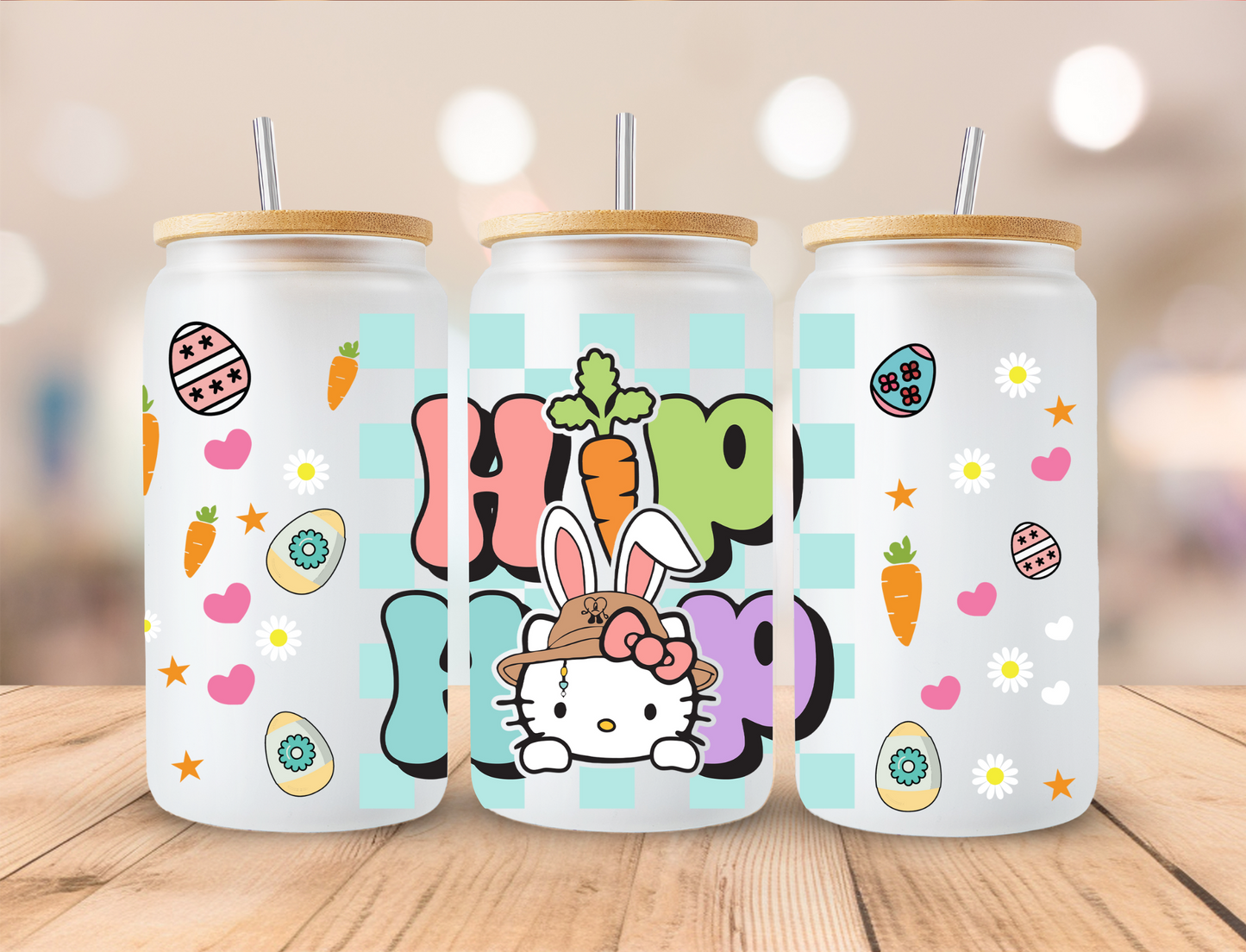 Easter Bunny Hip Hop - 16 oz / 20 oz Libby UV DTF Wrap