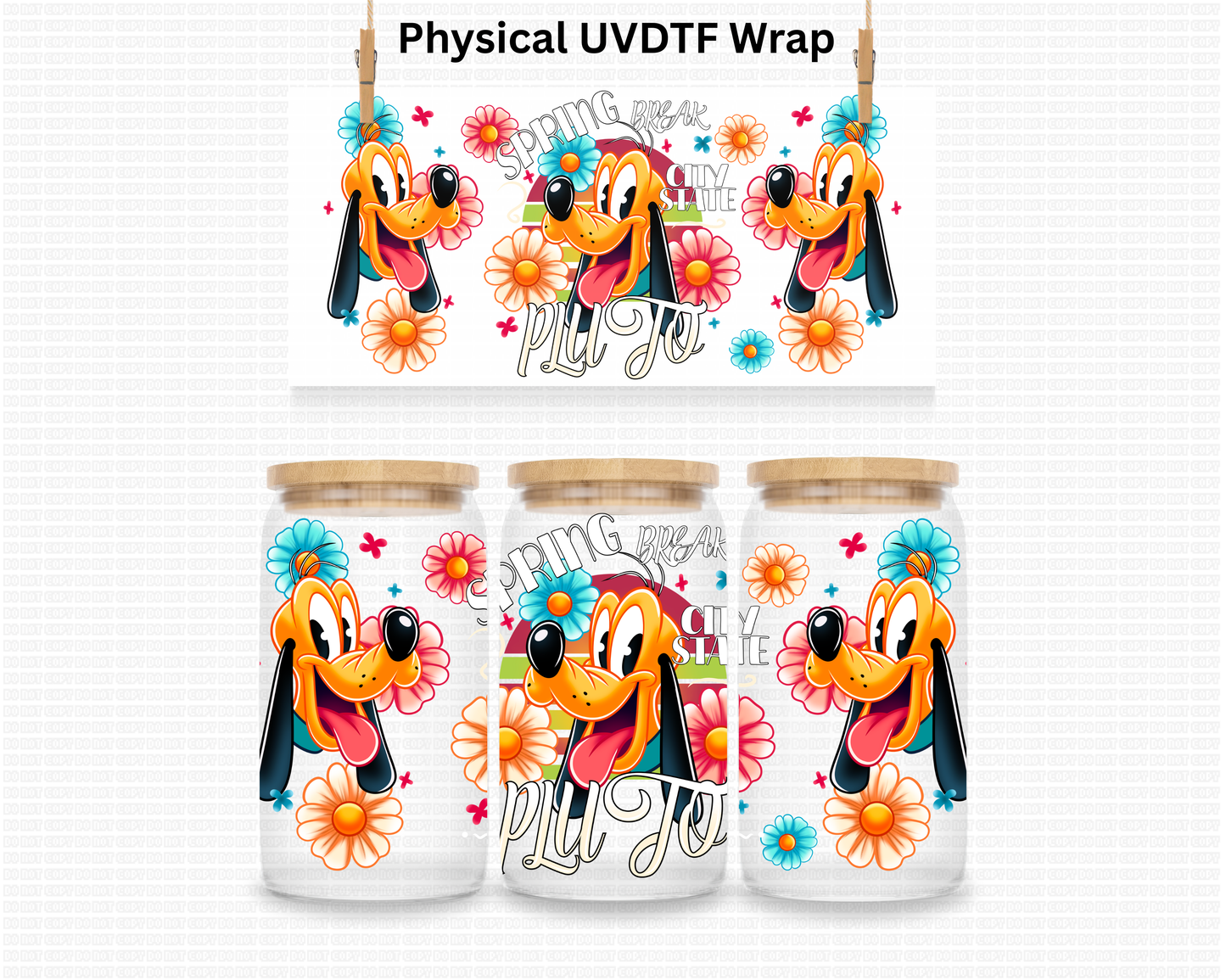 Spring Orange Dog - 16 oz / 20 oz Libby UV DTF