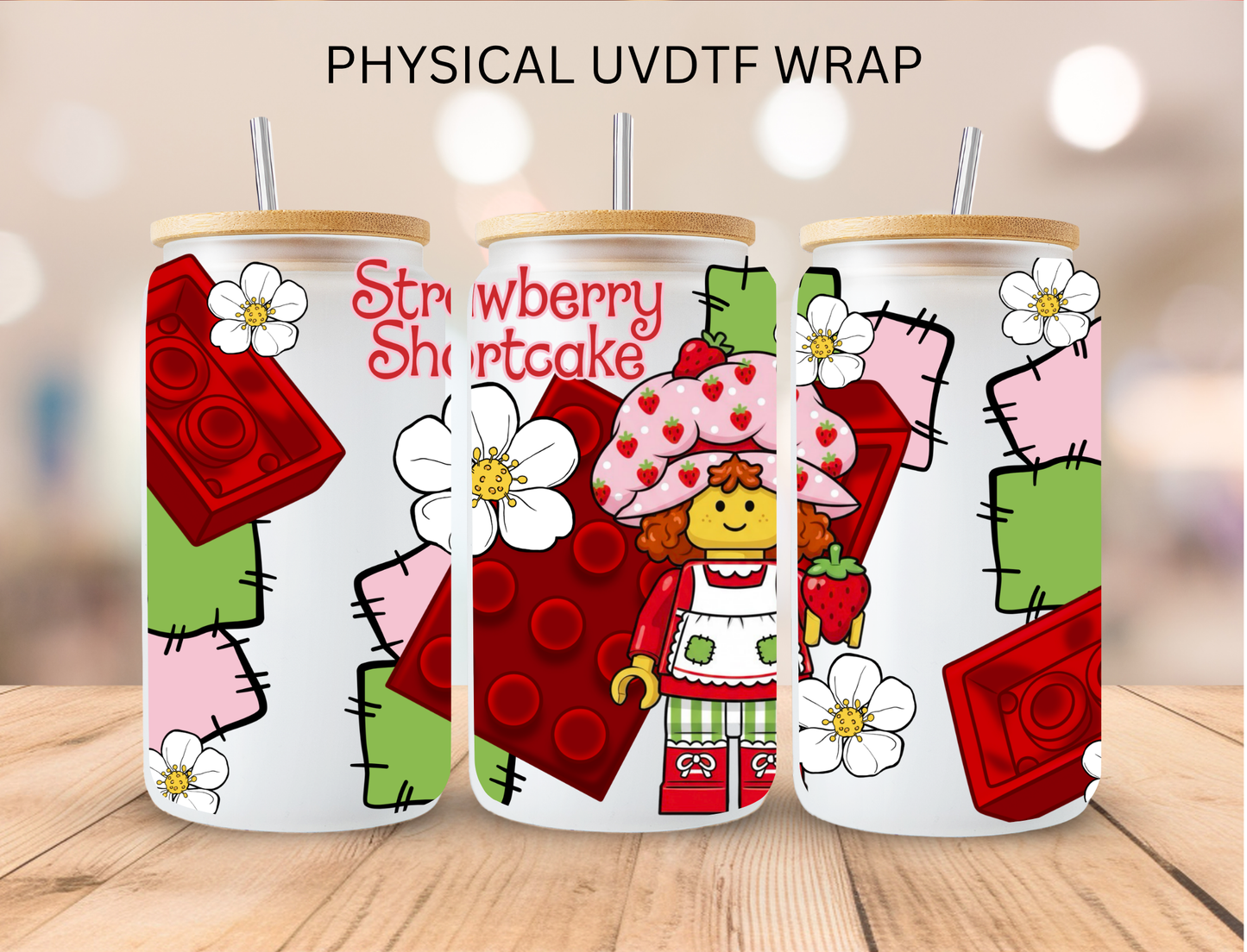 Brick Strawberry - 16 oz / 20 oz Libby UV DTF Wrap