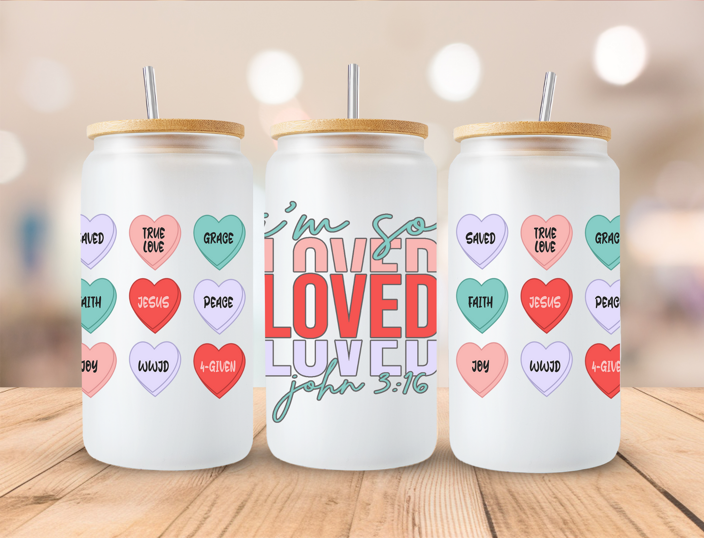 Valentine's I'm So Loved - 16 oz / 20 oz Libby UV DTF Wrap